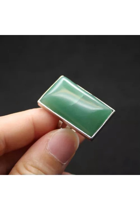 Natural Chakra Crystal Rectangular Ring Quartz Opening Jewelry Healing Reiki New