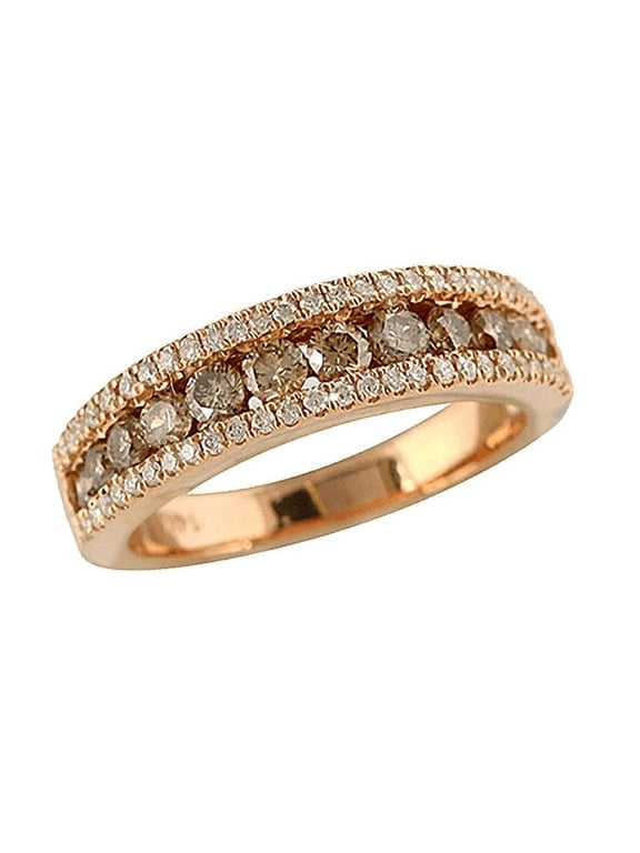 Natural Champagne Diamond Band Ring - Proposal Ring For Her