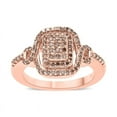 thumbnail image 1 of Natural Champagne Diamond Cluster Ring in 14k Rose Gold Finish - Anniversary Gift, 1 of 1