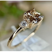 YOURS FOREVER Natural Champagne Diamond Ring in 14k Rose Gold Finish - Proposal Ring