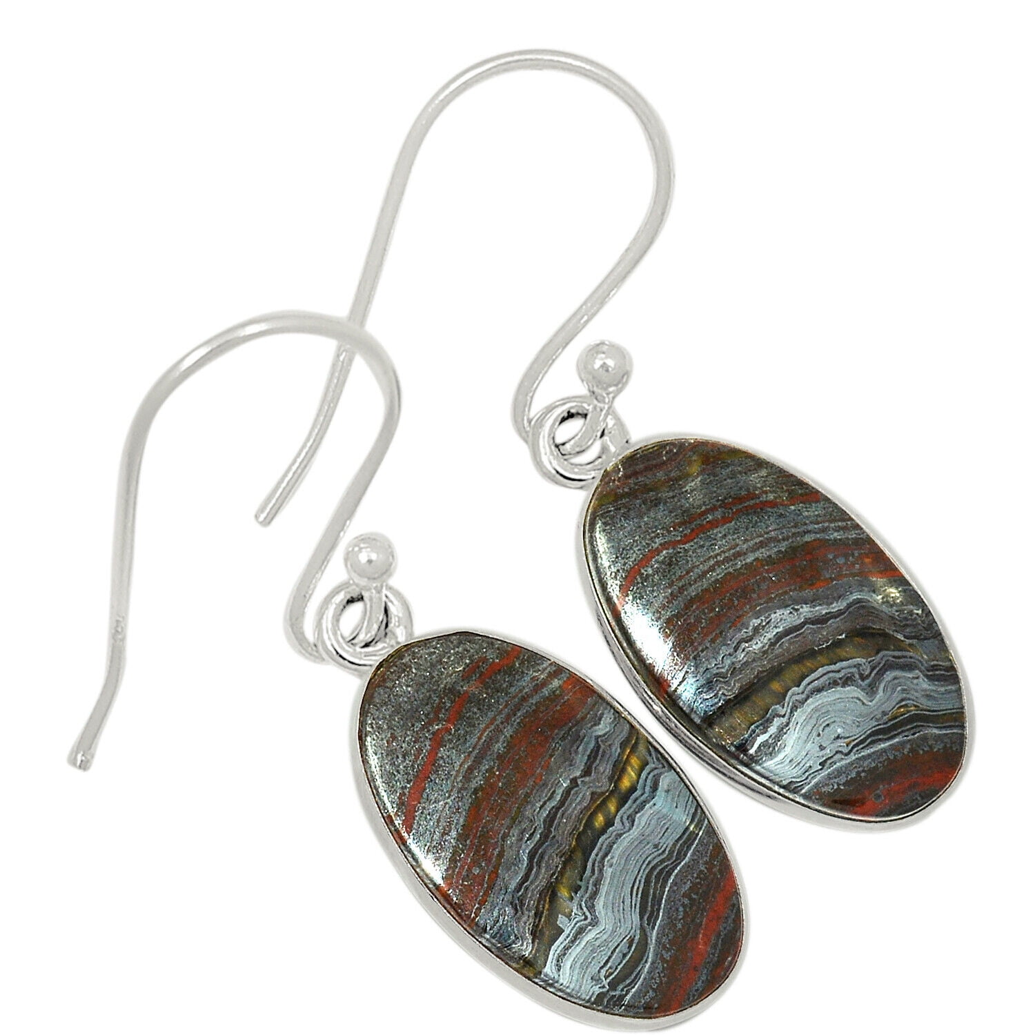 XTREMEGEMS Natural Chatoyant Tiger 925 Sterling Silver Earring Jewelry ALLE-13334