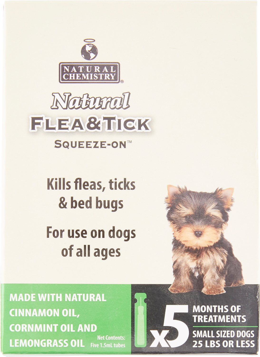 Natural Chemistry 11262 Flea & Tick Squeeze On for Small Dogs, 25 lb