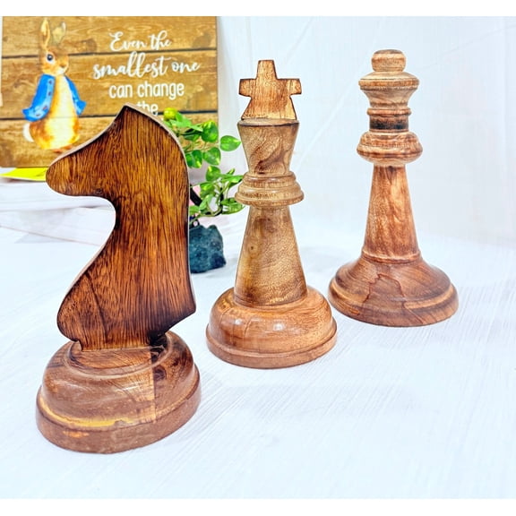 Natural Chess King Statue Sculpture Ornament, Game Figure Decoration Ornament, Collectible Figurine Craft Furnishing for Home House Decoration Office Desk