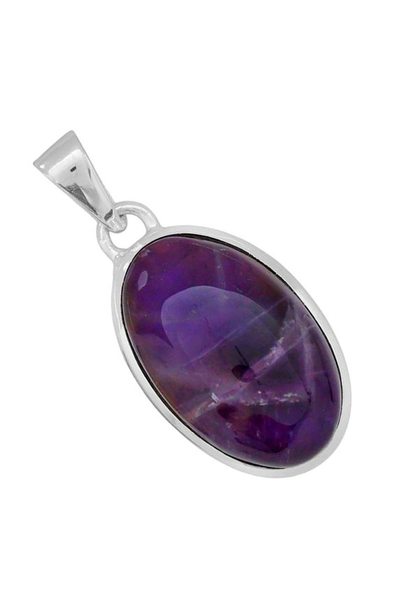 Natural Chevron Amethyst 925 Silver Plated Pendant Jewelry WP99-10040