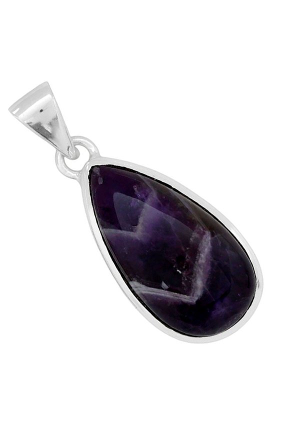 Natural Chevron Amethyst 925 Silver Plated Pendant Jewelry WP99-10043