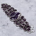 thumbnail image 1 of Natural Chevron Amethyst,Amethyst Stone 925 Sterling Silver Bracelet 7-8", 1 of 2