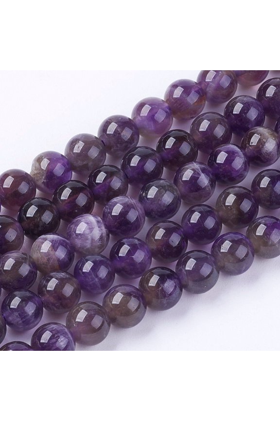 Natural Chevron Amethyst Beads Strands AB Grade Round 6mm Hole: 1mm 66pcs/strand 15 inch