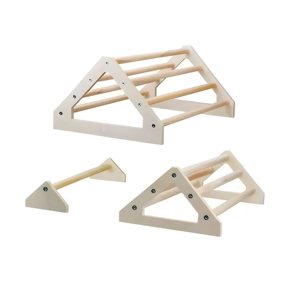 Natural Chicken Perch With Small Platform 3 Piece Collection Simple To Assemble For Indoor Use