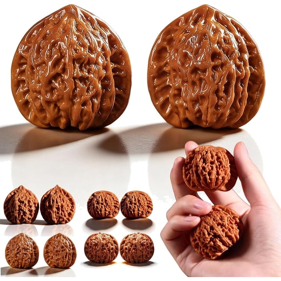 Natural Chinese Fidget Walnuts 1.8 Inch Pair - Hand Exercise Balls for Stress Relief Relaxation Focus, Unpolished Traditional Meditation Gift