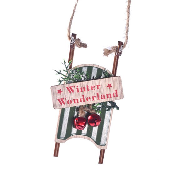 Natural Christmas Sleigh Ornament Portable Sturdy Design For Indoor Outdoors Winter Festival Decoration