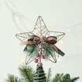 thumbnail image 1 of Natural Christmas Tree Topper Star with Pinecones and Red Berries - 3D Hollow Star Tree Topper with Pine Needles and Bowknot for Xmas Tree Festive Indoor Decorations and Holiday Party, 1 of 8