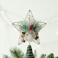 thumbnail image 1 of Natural Christmas Tree Topper Star with Pinecones and Red Berries - 3D Hollow Star Tree Topper with Pine Needles and Bowknot for Xmas Tree Festive Indoor Decorations and Holiday Party, 1 of 8