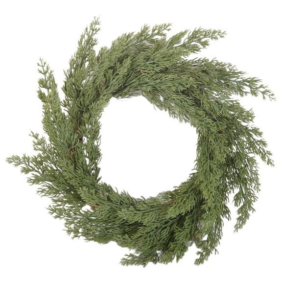 Natural Christmas Wreath: Green Needle Garland Wall Hanging For Front Door Holiday Home & Festive Mantle Decor
