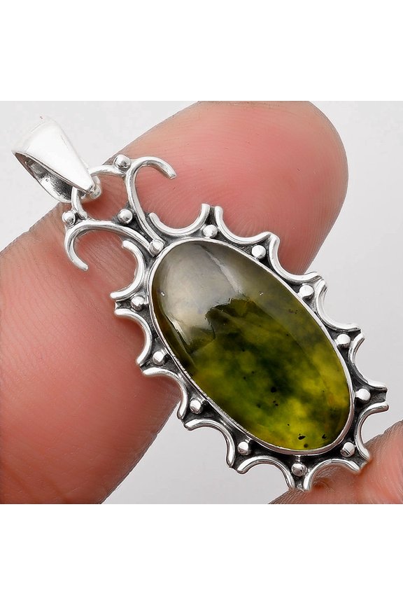 Natural Chrome Chalcedony 925 Sterling Silver Pendant Jewelry P-1249 SDP107325