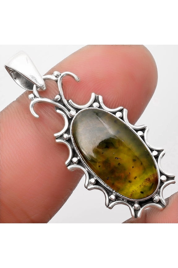 Natural Chrome Chalcedony 925 Sterling Silver Pendant Jewelry P-1249 SDP107345