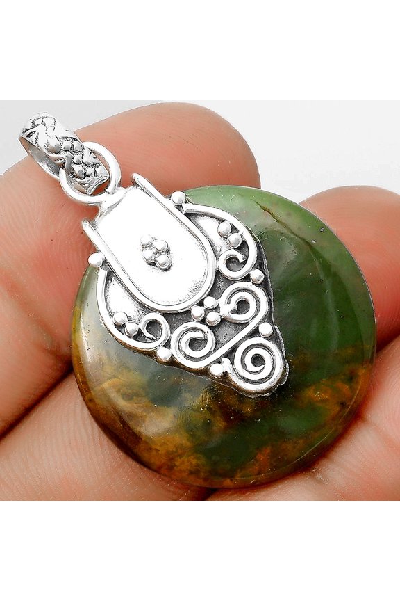 Natural Chrome Chalcedony 925 Sterling Silver Pendant Jewelry P-1313 SDP134472