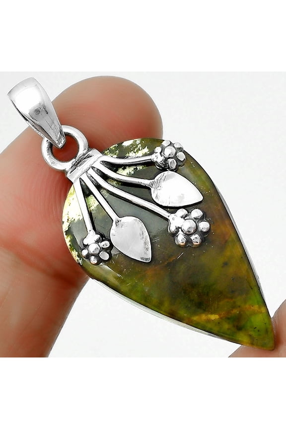 Natural Chrome Chalcedony 925 Sterling Silver Pendant Jewelry P-1647 SDP111358