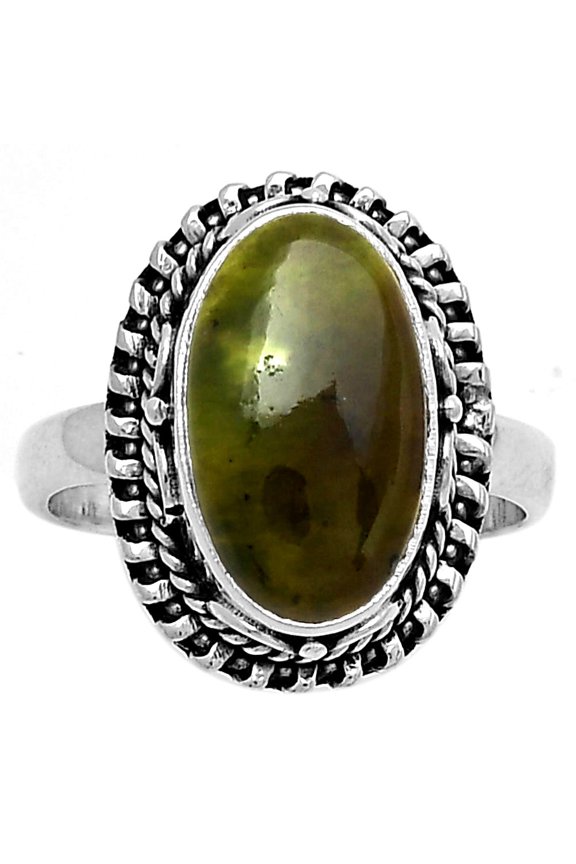 Natural Chrome Chalcedony 925 Sterling Silver Ring s.6.5 Jewelry R-1279 SDR179483