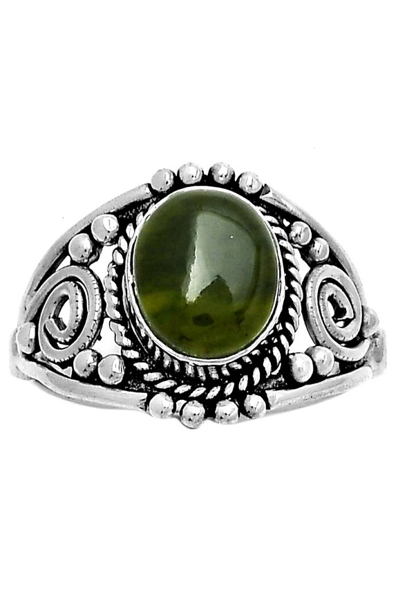 Natural Chrome Chalcedony 925 Sterling Silver Ring s.8 Jewelry R-1270 SDR179615