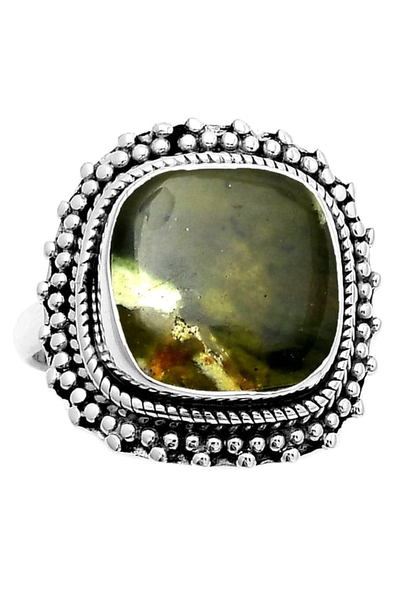 Natural Chrome Chalcedony 925 Sterling Silver Ring s.8 Jewelry R-1332 SDR171443