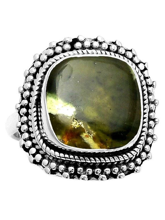 Natural Chrome Chalcedony 925 Sterling Silver Ring s.8 Jewelry R-1332 SDR171443