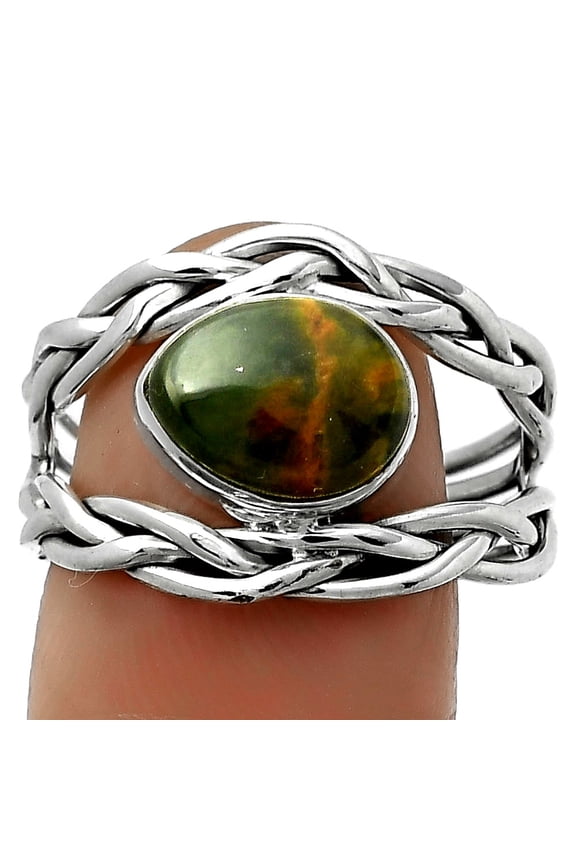 Natural Chrome Chalcedony 925 Sterling Silver Ring s.9 Jewelry R-1134 SDR173792