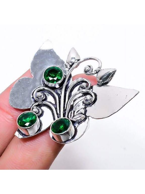 Natural Chrome Diopside Gemstone 925 Sterling Silver Gift Ring Size 6.5