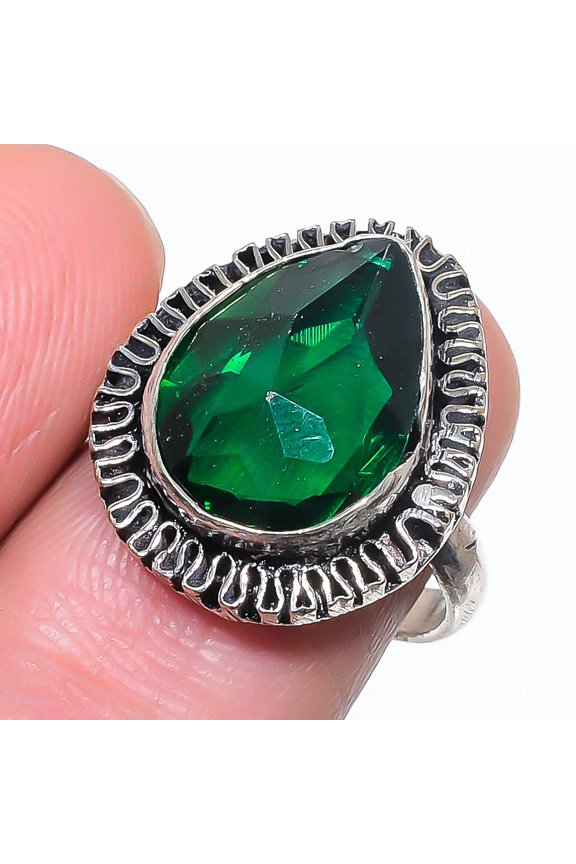 Natural Chrome Diopside Gemstone 925 Sterling Silver Jewelry Ring Size 8
