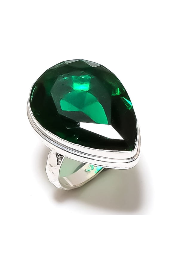 Natural Chrome Diopside Gemstone Handmade 925 Sterling Silver Gift Ring S.9