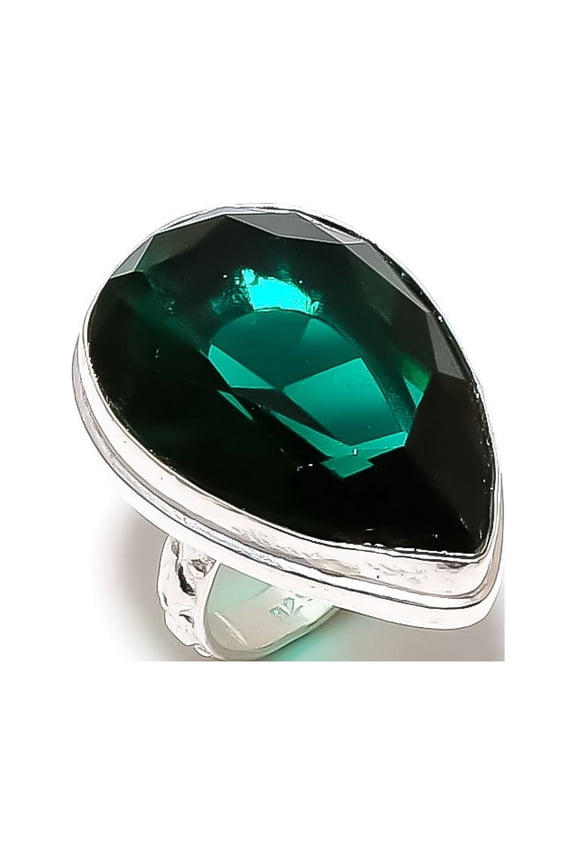 Natural Chrome Diopside Gemstone Handmade 925 Sterling Silver Ring Size 6.5