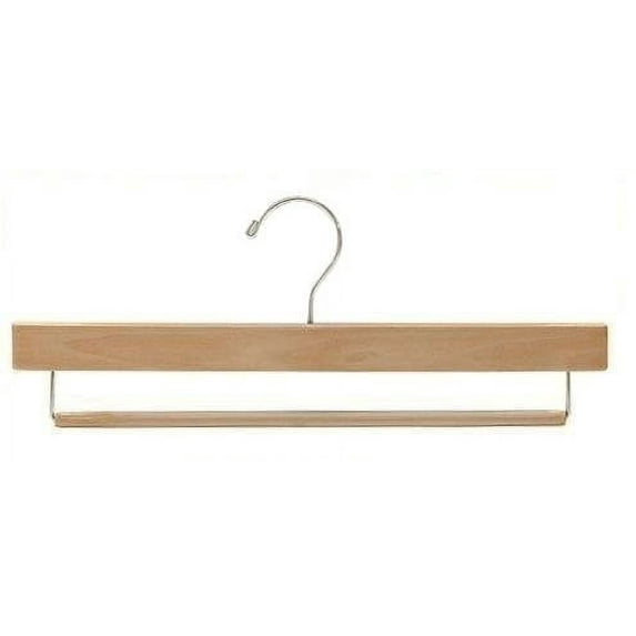 Natural & Chrome Pant Hanger w/Non-Slip Bar