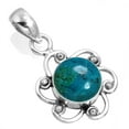 thumbnail image 1 of Natural Chrysocolla Pendant 925 Sterling Silver Handmade Jewelry, 1 of 4