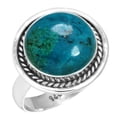 thumbnail image 1 of Natural Chrysocolla Ring 925 Sterling Silver Handmade Jewelry, 1 of 6