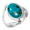 thumbnail image 1 of Natural Chrysocolla Ring 925 Sterling Silver Handmade Jewelry, 1 of 6