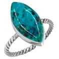 thumbnail image 1 of Natural Chrysocolla Ring 925 Sterling Silver Handmade Jewelry, 1 of 6