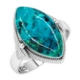 thumbnail image 1 of Natural Chrysocolla Ring 925 Sterling Silver Handmade Jewelry, 1 of 10