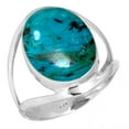 thumbnail image 1 of Natural Chrysocolla Ring 925 Sterling Silver Handmade Jewelry, 1 of 6