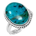 thumbnail image 1 of Natural Chrysocolla Women Jewelry 925 Sterling Silver Ring, 1 of 6