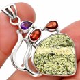 thumbnail image 1 of Natural Chrysotile, Amethyst & Garnet 925 Sterling Silver Pendant Jewelry P-1290 SDP147313, 1 of 5