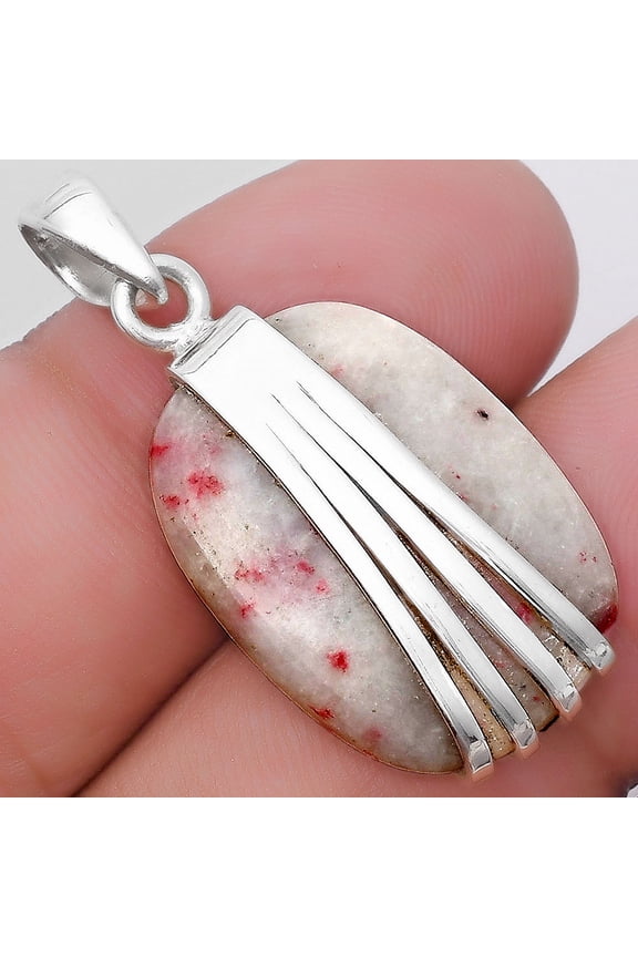 Natural Cinnabar 925 Sterling Silver Pendant Jewelry P-1302 SDP130730