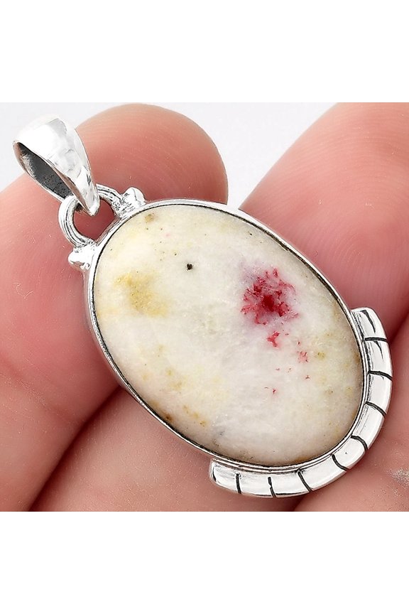 Natural Cinnabar 925 Sterling Silver Pendant Jewelry P-1415 SDP156056
