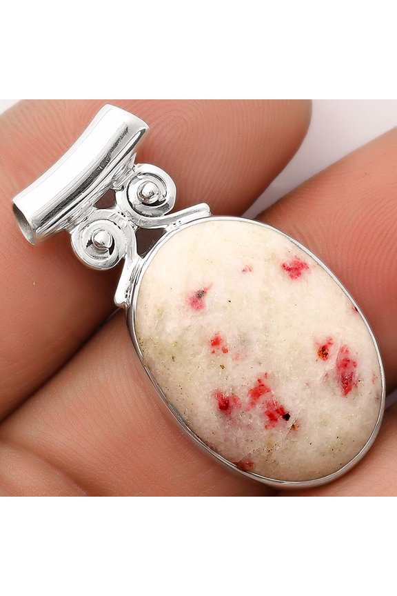 Natural Cinnabar 925 Sterling Silver Pendant Jewelry P-1597 SDP106382
