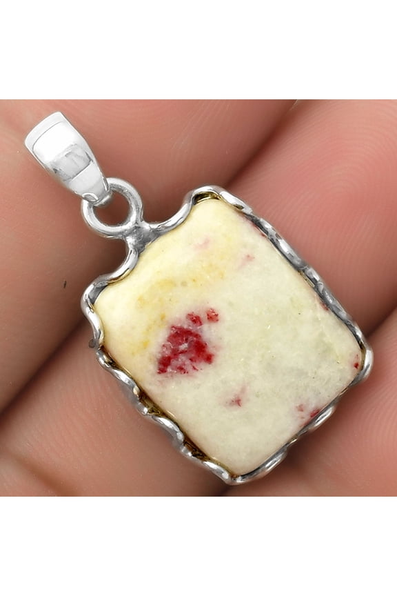 Natural Cinnabar 925 Sterling Silver Pendant Jewelry P-1624 SDP117607