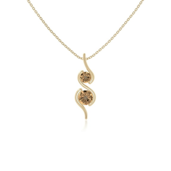 Natural Citrine 2 Stone Infinity Pendant Necklaces for Women in 18K Yellow Gold Vermeil,November Birthstone Jewelry Gifts for Her Birthday,Anniversary,Mothers Day,Christmas,Graduation,Valentines