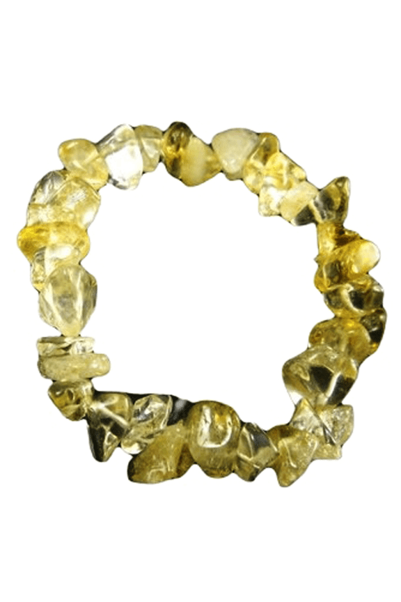 Natural Citrine 4-8mm Uncut Chips Shape Smooth Cut Beads Stretchable Bracelet for Men & Women.