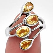 DESIREGEM Natural Citrine 925 Sterling Silver Ring s.6 Jewelry DGR1133_A_6 R-1053