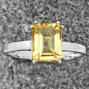 DESIREGEM Natural Citrine 925 Sterling Silver Ring s.7 Jewelry DGR1110_A_7 R-1020