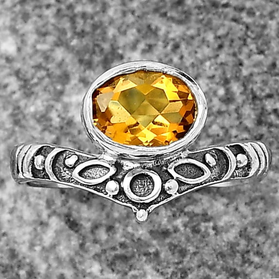 Natural Citrine 925 Sterling Silver Ring s.7 Jewelry DGR1121_E_7 R-1046