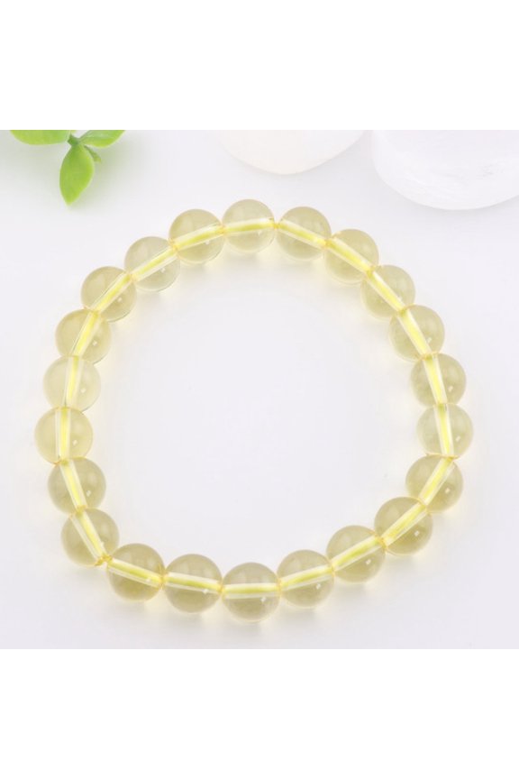 Natural Citrine Bracelet - Metal Free, 8mm - Energy Boosting Jewelry | Stone Beads Bracelet | Focus on Heart Chakra | Stunning Gem Patterns Tones | Product Overview: