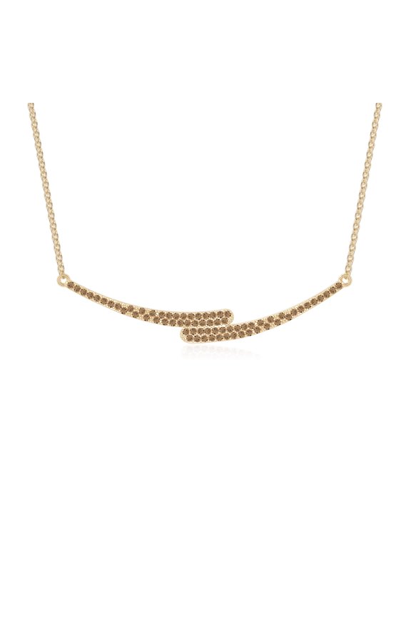 Natural Citrine Bypass Curved bar Pendant Necklaces for Women in 18K Yellow Gold Vermeil,November Birthstone Jewelry Gifts for Her Birthday,Anniversary,Mothers Day,Christmas,Graduation,Valentines